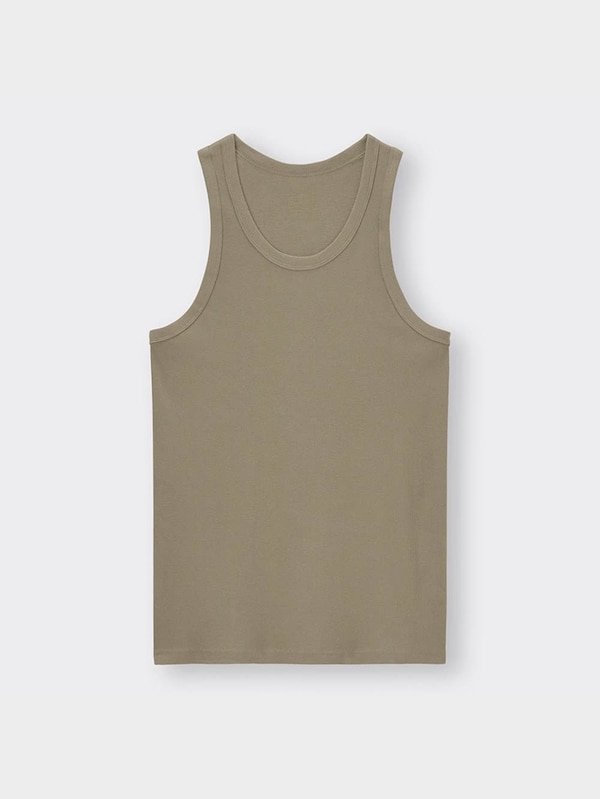 コットンカラーリブタンクトップ