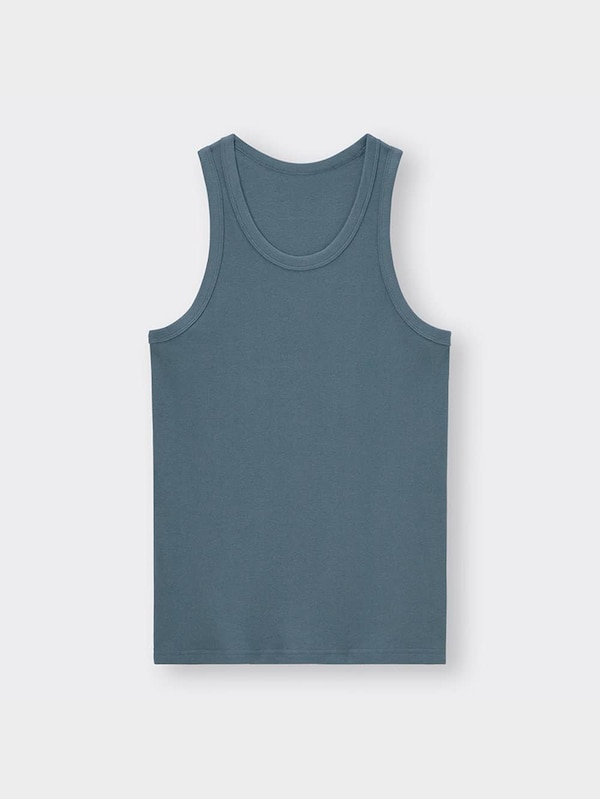 コットンカラーリブタンクトップ