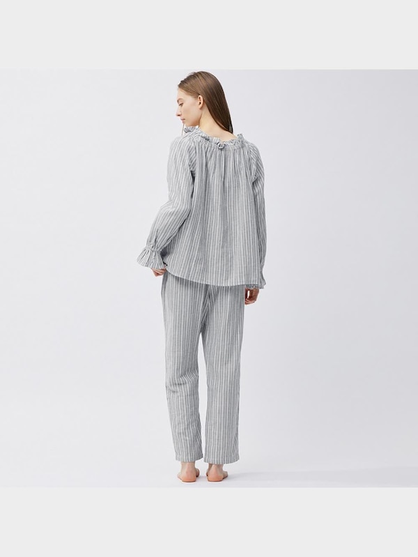 オーガニックコットンプルオーバーパジャマ長袖&ロングパンツ+E