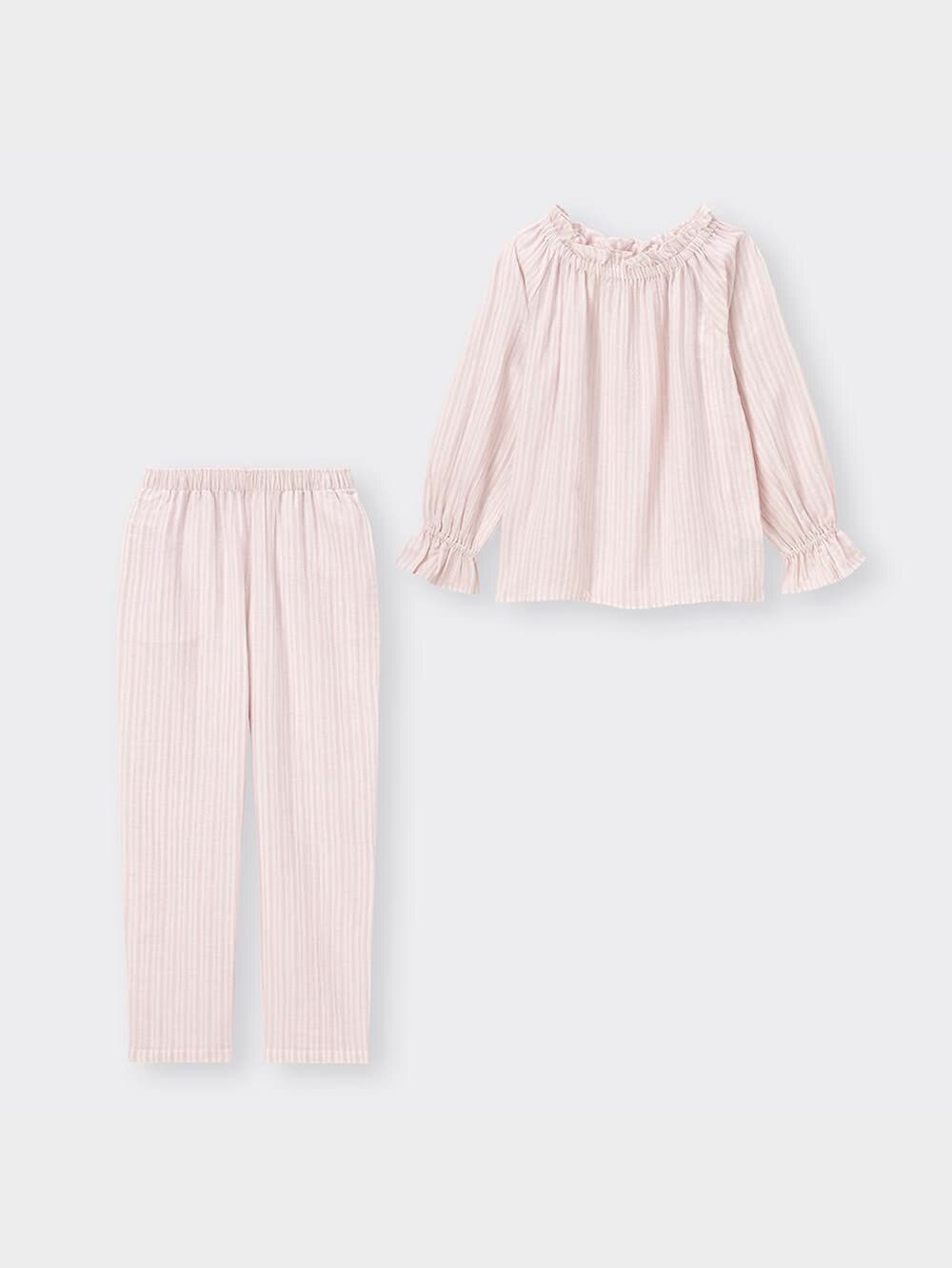 GU公式 | オーガニックコットンプルオーバーパジャマ長袖&ロング