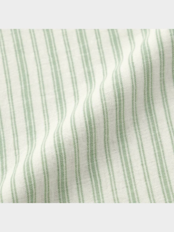 オーガニックコットンパジャマワンピース(長袖)ストライプ+X