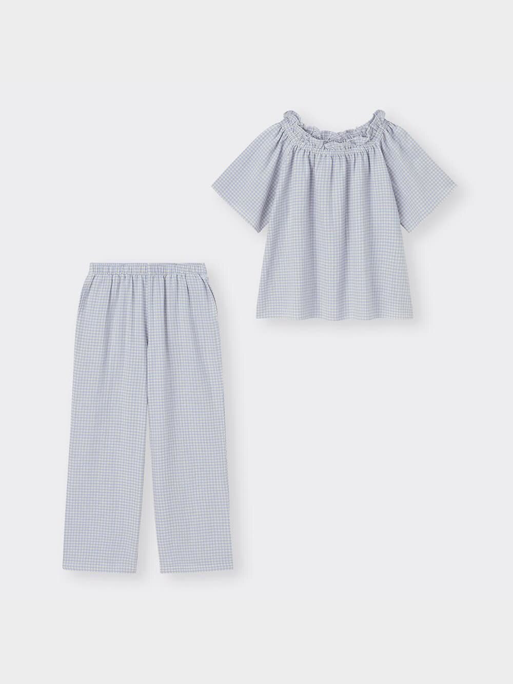 GU公式 | オーガニックコットンプルオーバーパジャマ半袖&ロング