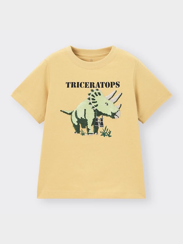 KIDS(男女兼用)スパンコールT(半袖)(トリケラトプス)