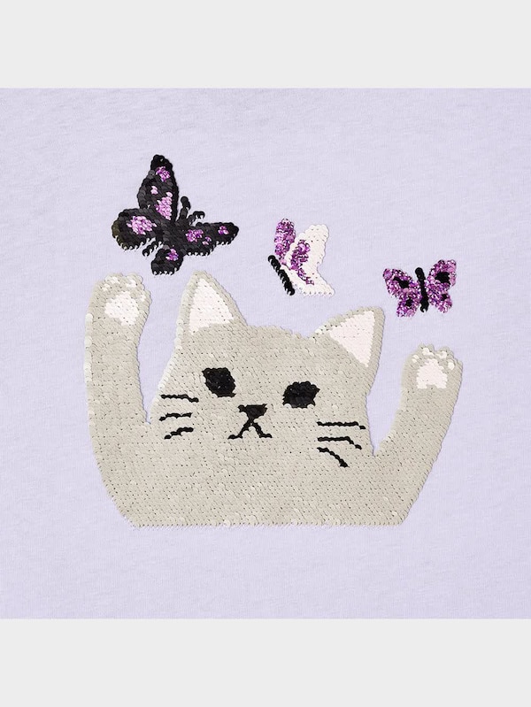 GIRLSスパンコールT(半袖)(ネコ)