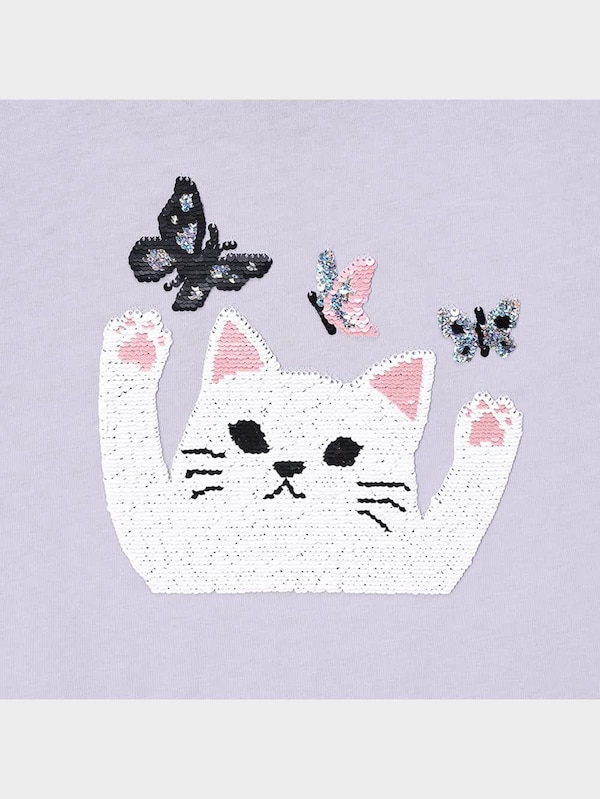 GIRLSスパンコールT(半袖)(ネコ)