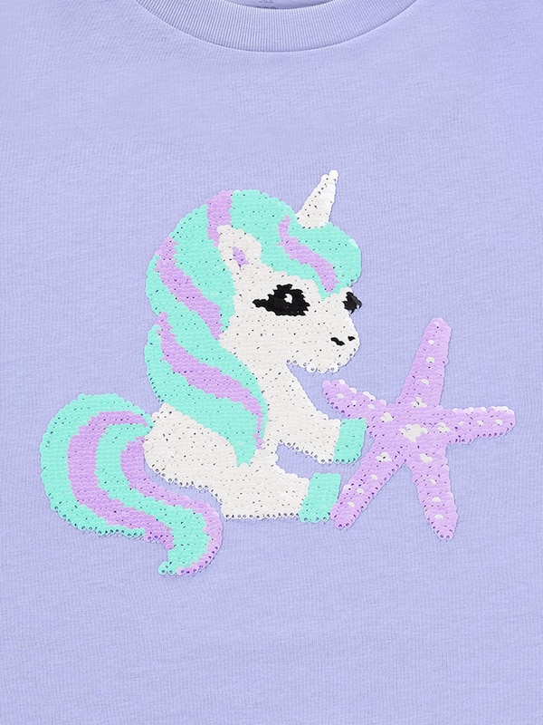 GIRLSスパンコールT(半袖)(ユニコーン)