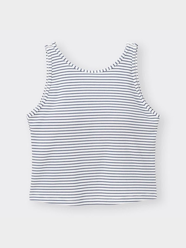 ブラフィールクロップドアメリカンスリーブタンクトップ(ボーダー)