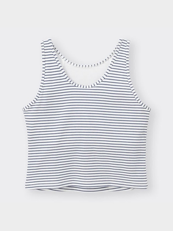 ブラフィールクロップドアメリカンスリーブタンクトップ(ボーダー)