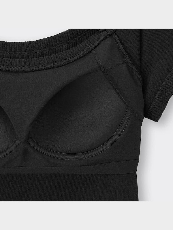 ブラフィールリブオフショルダーワンピース(半袖)+E