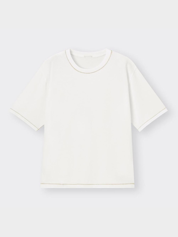 コントラストステッチT(5分袖)NT+E