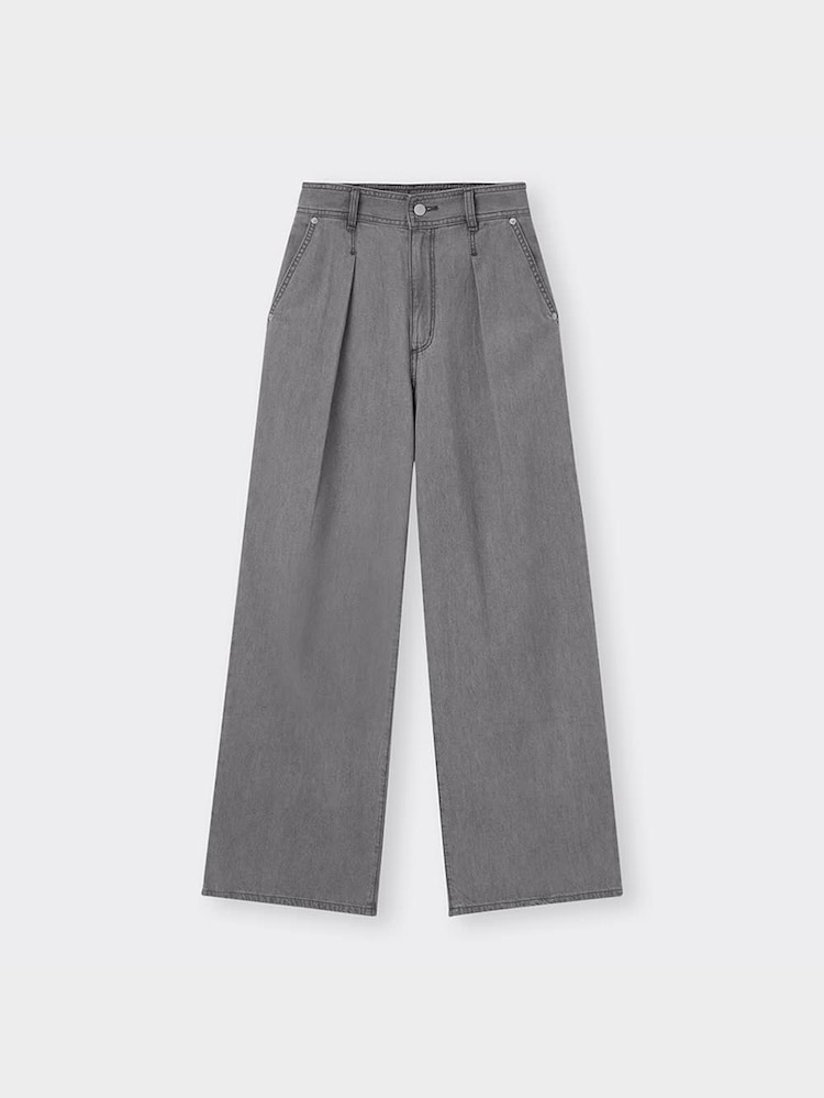 GU公式 | ライトデニムワイドパンツ+EC(丈長め79.0cm)
