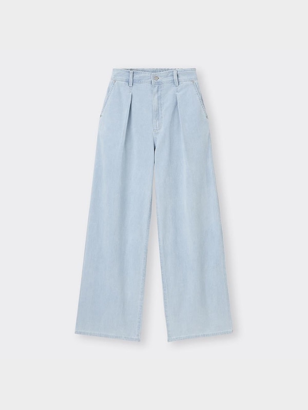 ライトデニムワイドパンツ+EC(丈長め79.0cm)