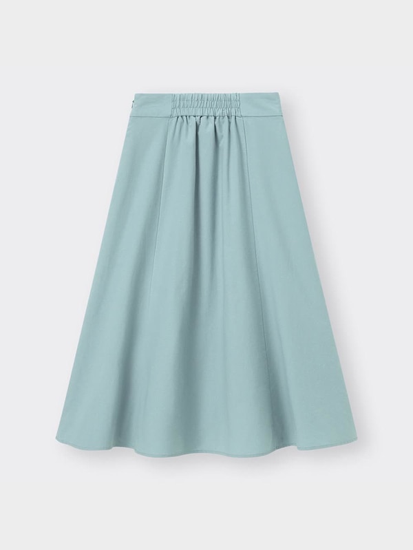 リネンブレンドフレアミディスカート+EC(丈短め78.0-82.0cm)