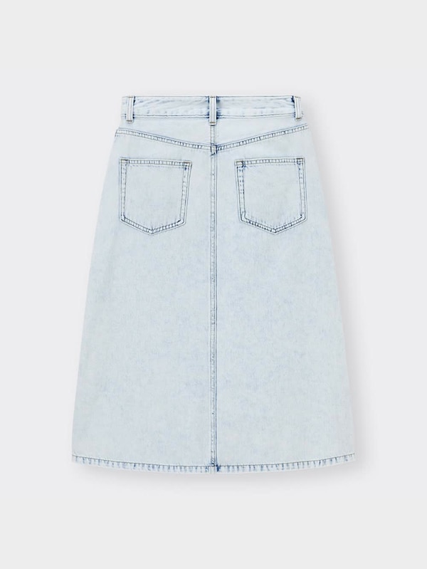 デニムフロントスリットミディスカート+EC(丈短め74cm～78cm)