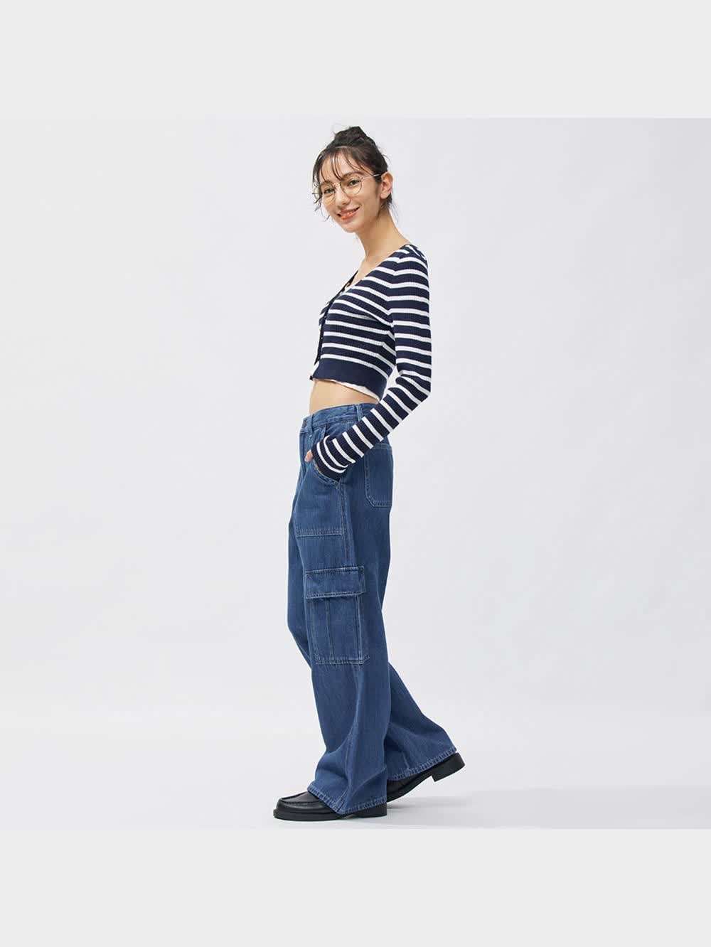 GU公式 | ミドルライズカーゴジーンズ(丈標準71.5~75.5cm) GU公式 | ミドルライズカーゴジーンズ(丈標準71.5~75.5cm)