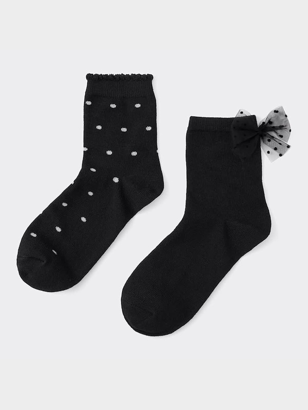 KIDS(男女兼用)ソックス2P(リボン/ドット)