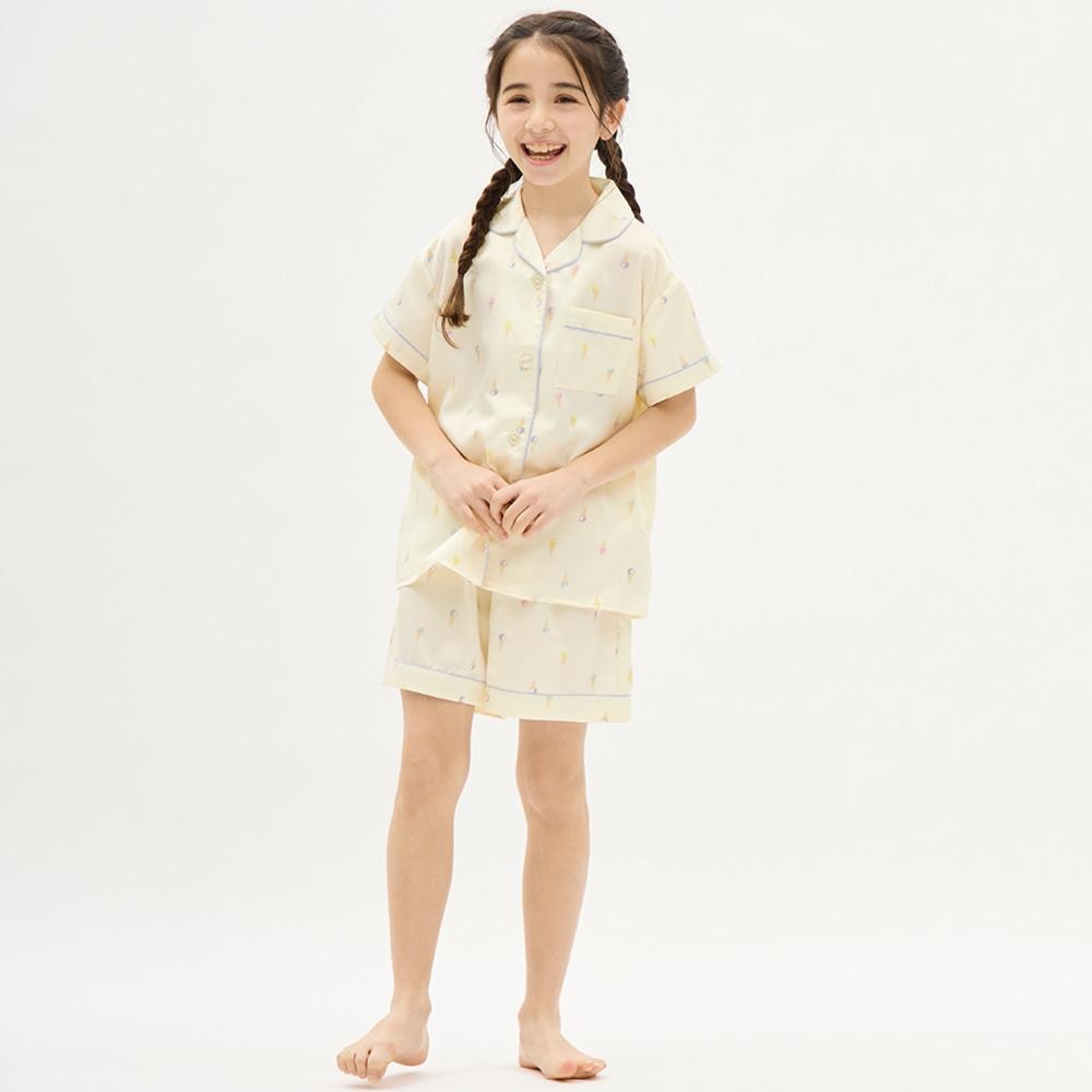 GIRLSサテンパジャマ(半袖&ショートパンツ)(アイスクリーム)