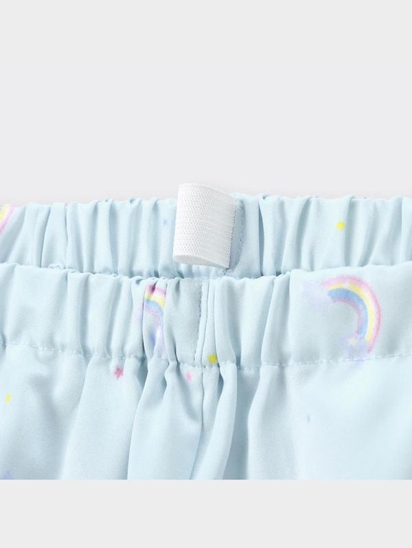 GIRLSサテンパジャマ(半袖&ショートパンツ)(レインボー)