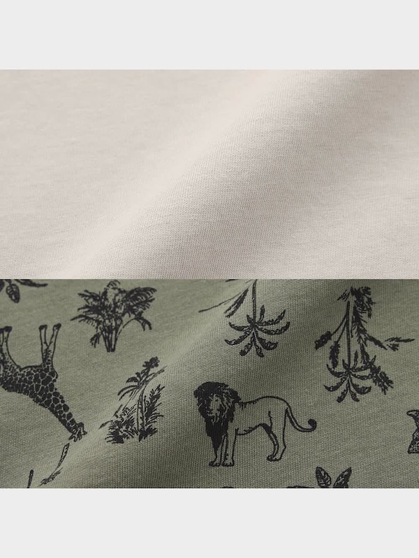 KIDS(男女兼用)コットンラウンジセット(半袖&ショートパンツ)(サファリ)