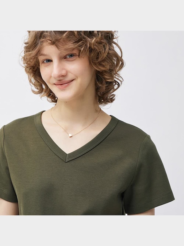 コットンスムースVネックT(半袖)+E