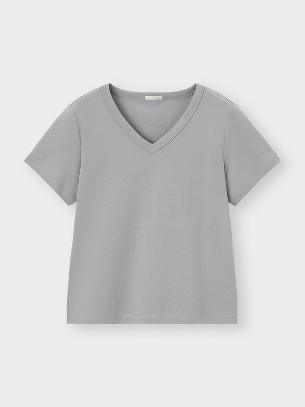 コットンスムースVネックT(半袖)+E