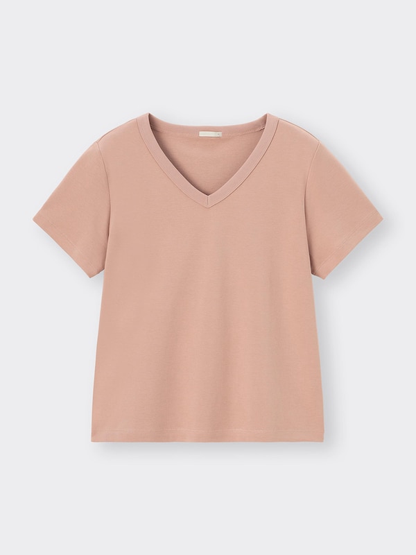 コットンスムースVネックT(半袖)+E