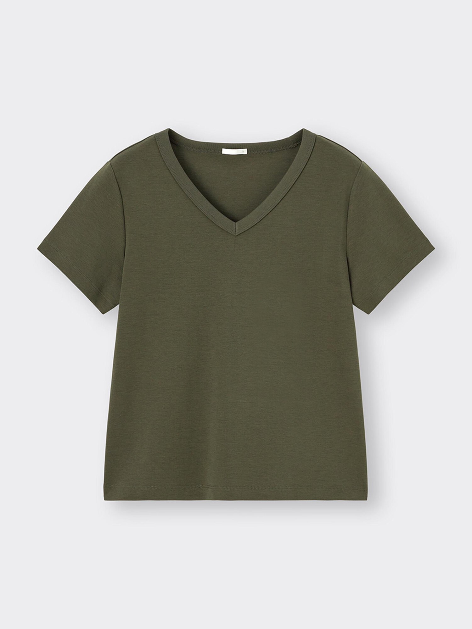 GU公式 | コットンスムースVネックT(半袖)+E