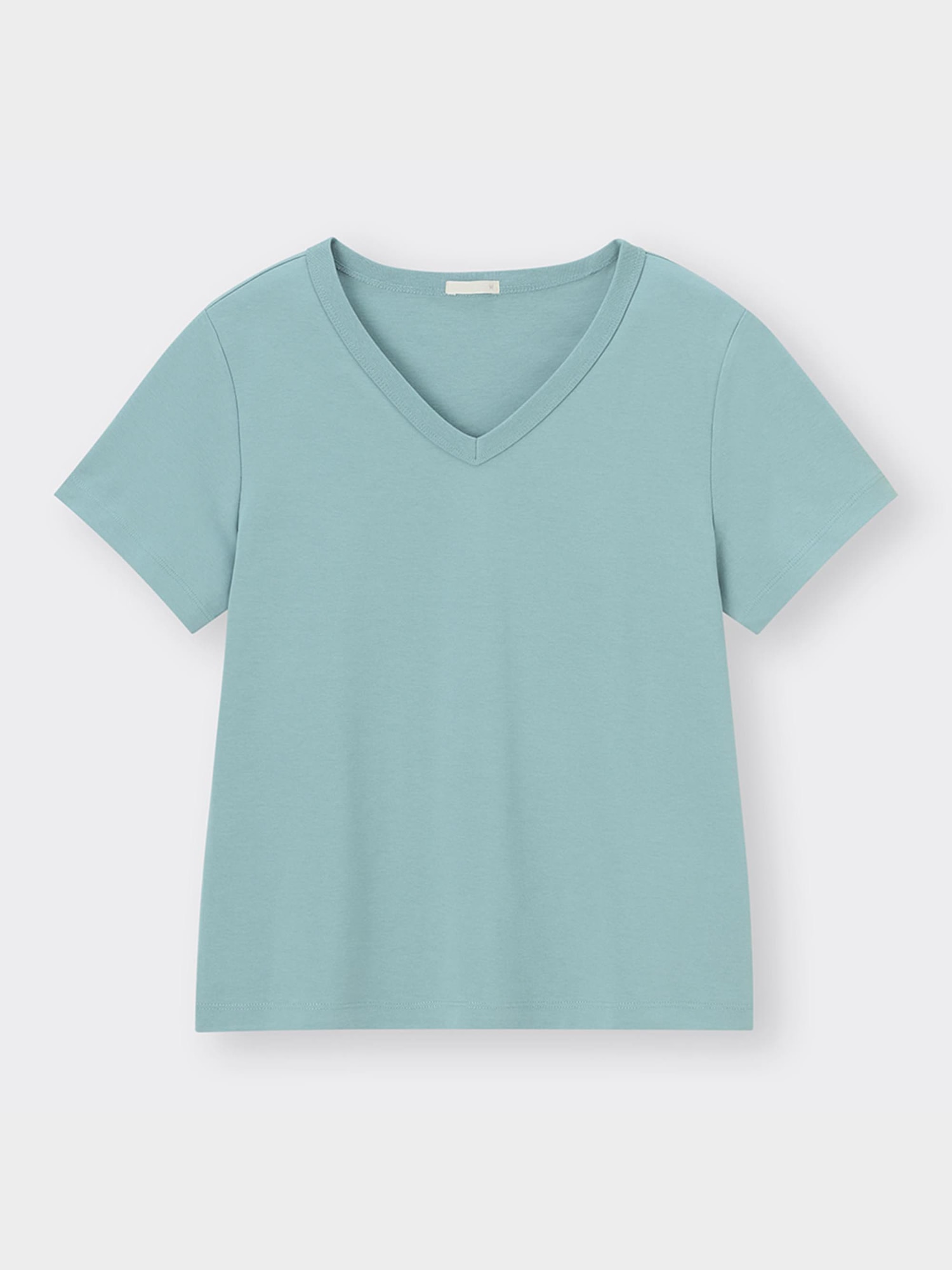 GU公式 | コットンスムースVネックT(半袖)+E