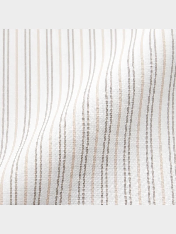 ラッフルスリーブブラウス(長袖)(ストライプ)