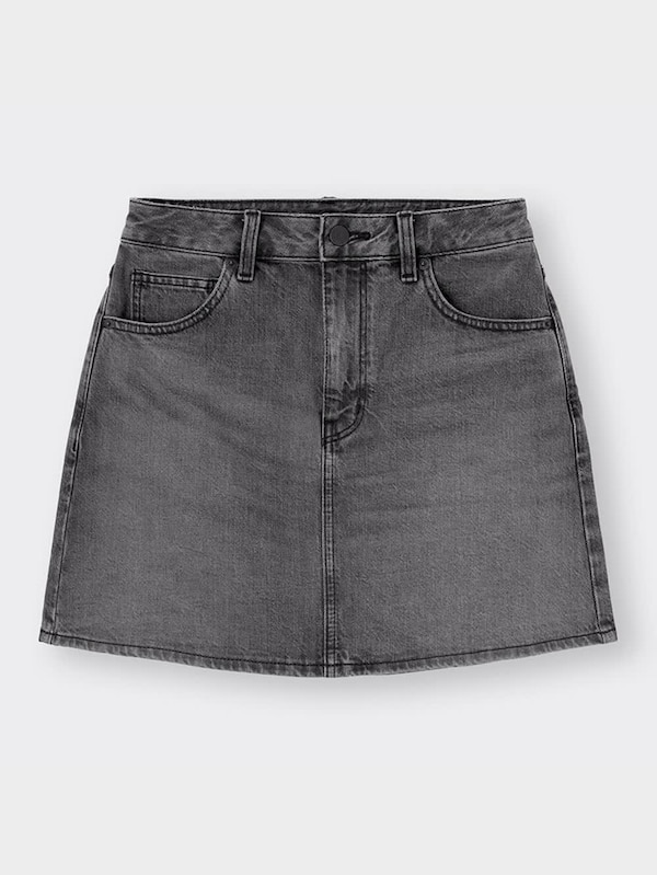 デニムローウエストミニスカート+E