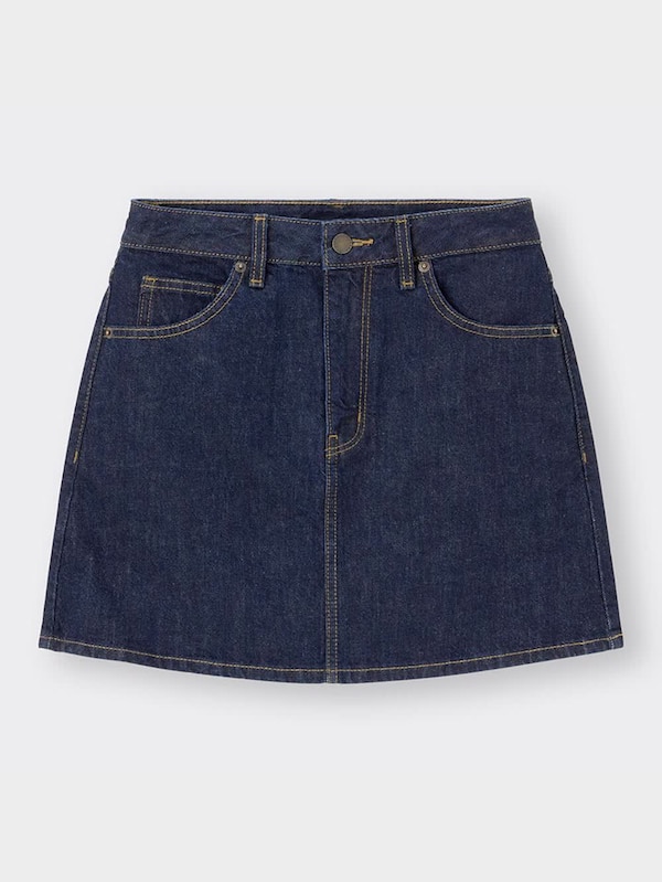 デニムローウエストミニスカート+E