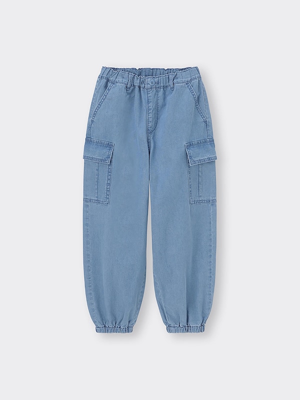 KIDS(男女兼用)デニムワイドカーゴジョガーパンツ