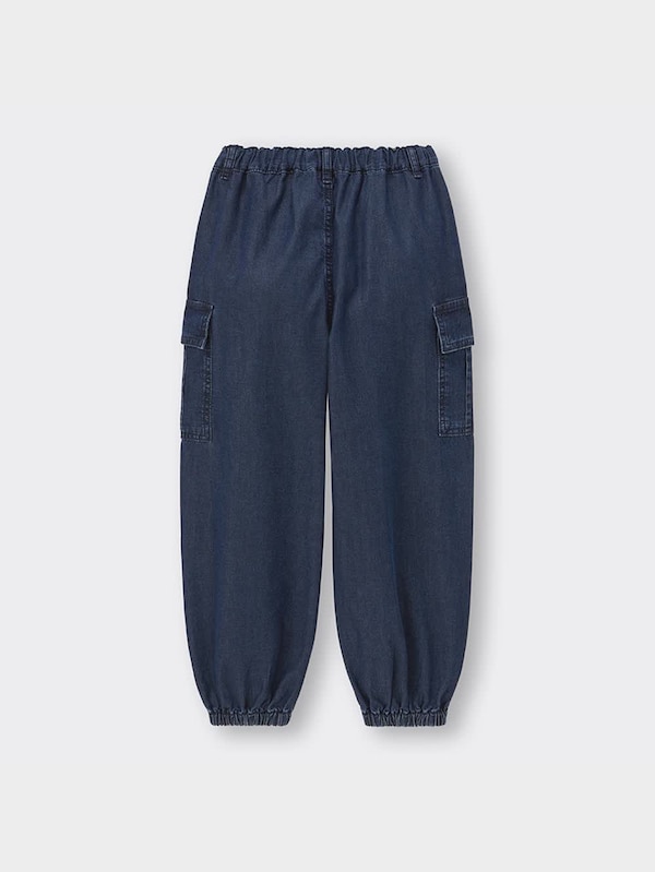 KIDS(男女兼用)デニムワイドカーゴジョガーパンツ