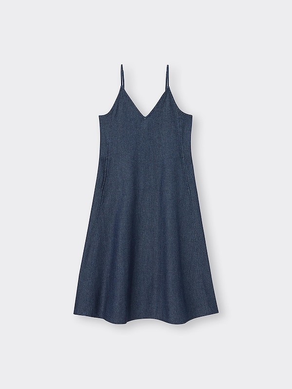 ライトデニムフレアキャミソールワンピース