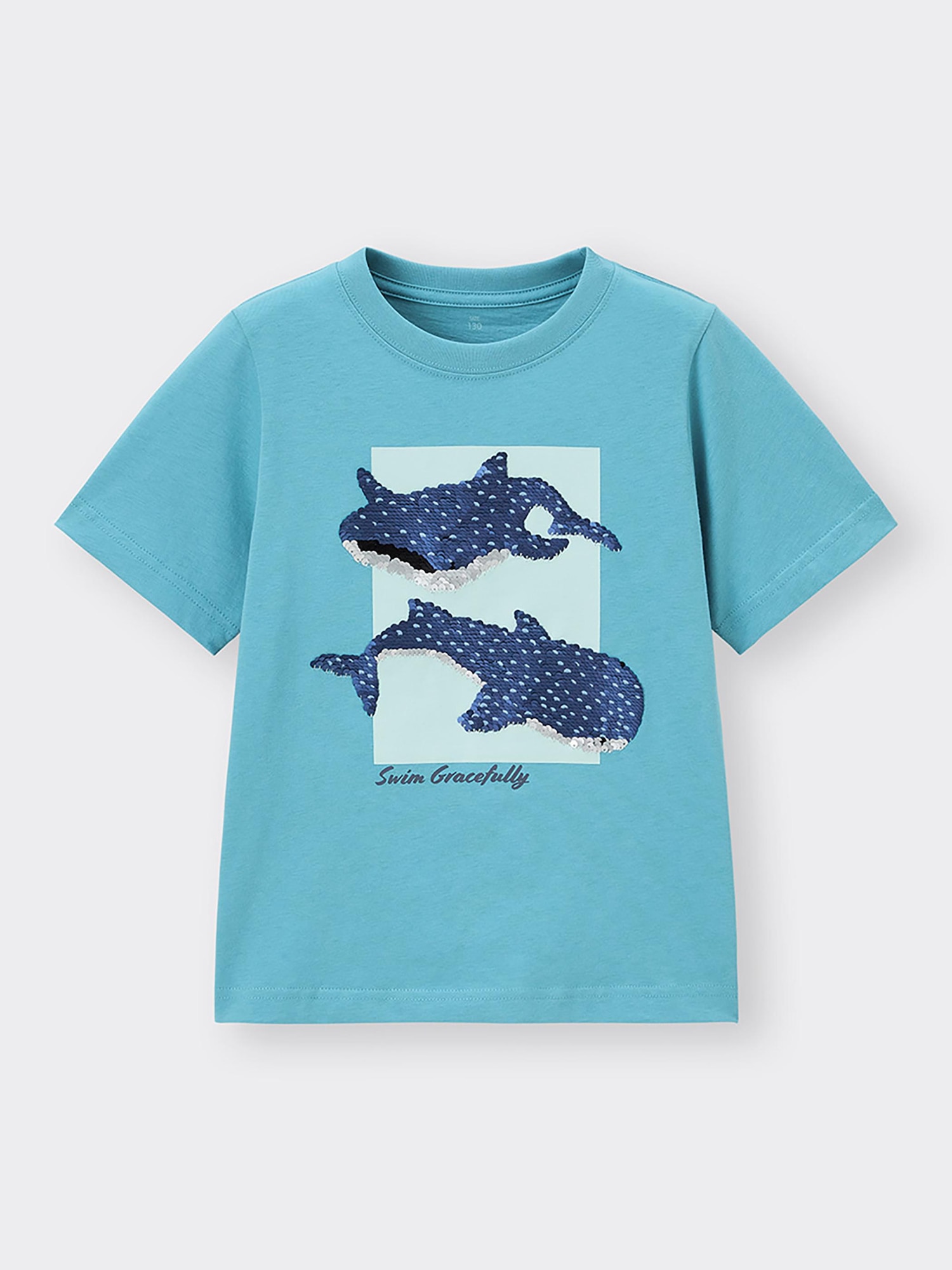 MEDMx88RISING マーメイド スパンコール 半袖Tシャツ トップス GU公式 | KIDS(男女兼用)スパンコールT(半袖)(ジンベエザメ)+E