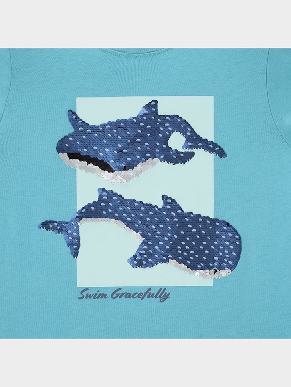 KIDS(男女兼用)スパンコールT(半袖)(ジンベエザメ)+E