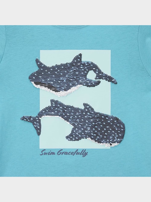 KIDS(男女兼用)スパンコールT(半袖)(ジンベエザメ)+E