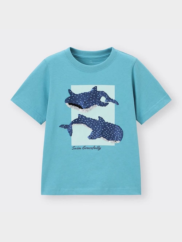 KIDS(男女兼用)スパンコールT(半袖)(ジンベエザメ)+E
