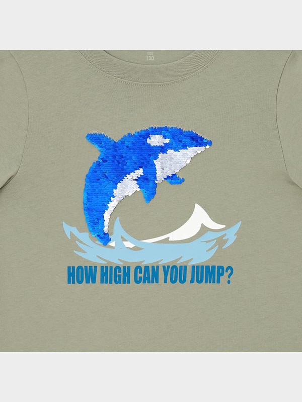 KIDS(男女兼用)スパンコールT(半袖)(シャチ)+E