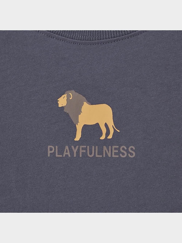 KIDS(男女兼用)コットンラウンジセット(半袖&ショートパンツ)(ライオン)