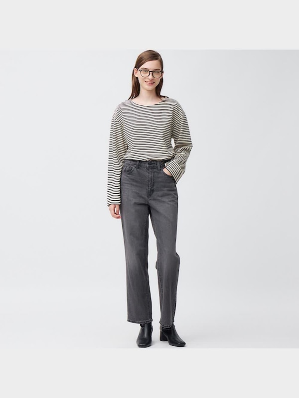 ワイドスリーブT(長袖)(ボーダー)Q+E