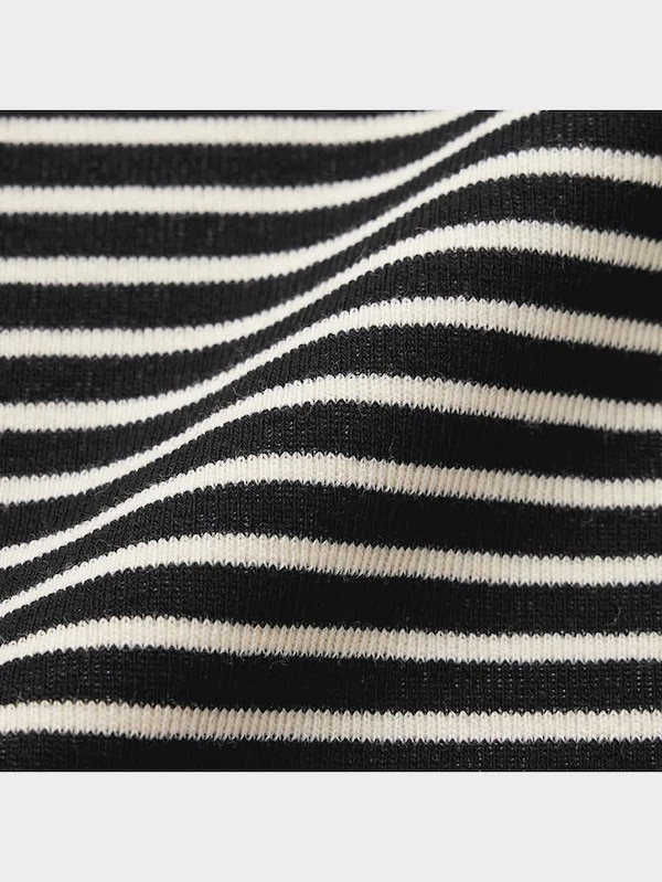 ワイドスリーブT(長袖)(ボーダー)Q+E