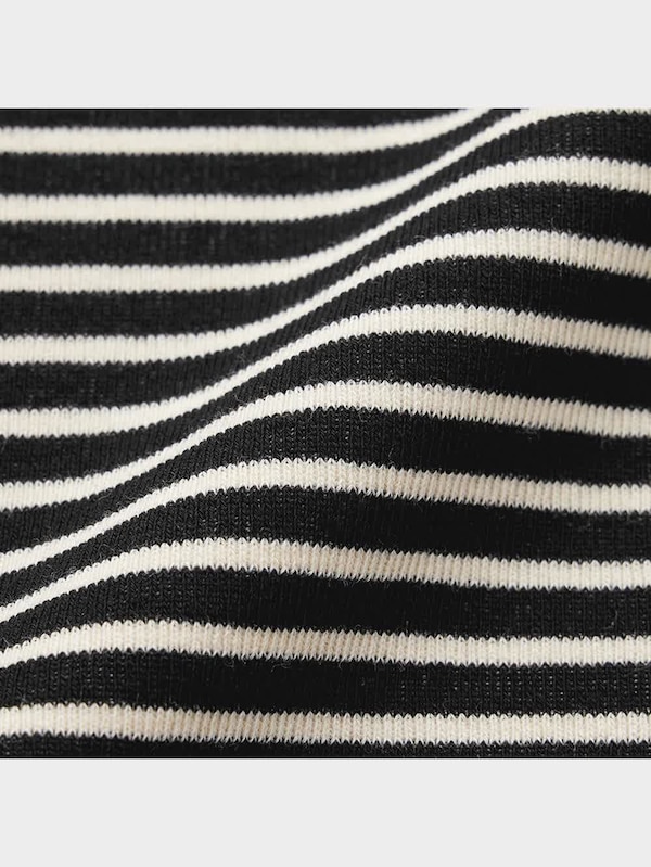 ワイドスリーブT(長袖)(ボーダー)Q+EC(丈短め43.0～49.5cm)