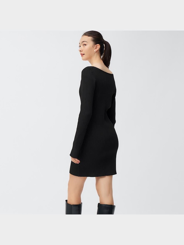 リブニットミニワンピース(長袖)Q+EC(米国仕様)