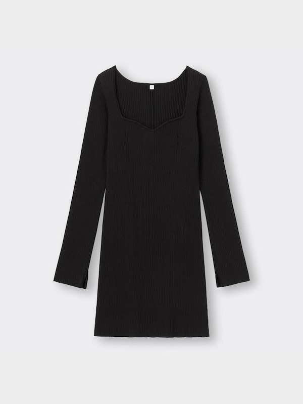 リブニットミニワンピース(長袖)Q+EC(米国仕様)