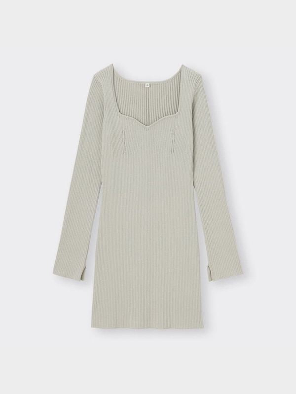 リブニットミニワンピース(長袖)Q+EC(米国仕様)