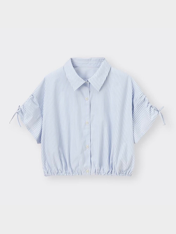 GIRLSクロップドギャザーシャツ(半袖)JR