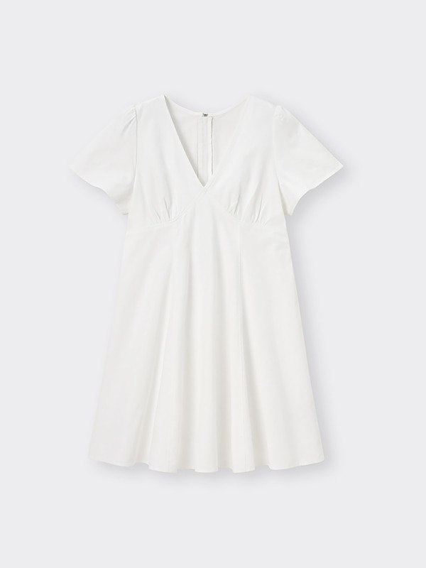 ライトデニムVネックミニワ�ンピース(半袖)OSB+EC