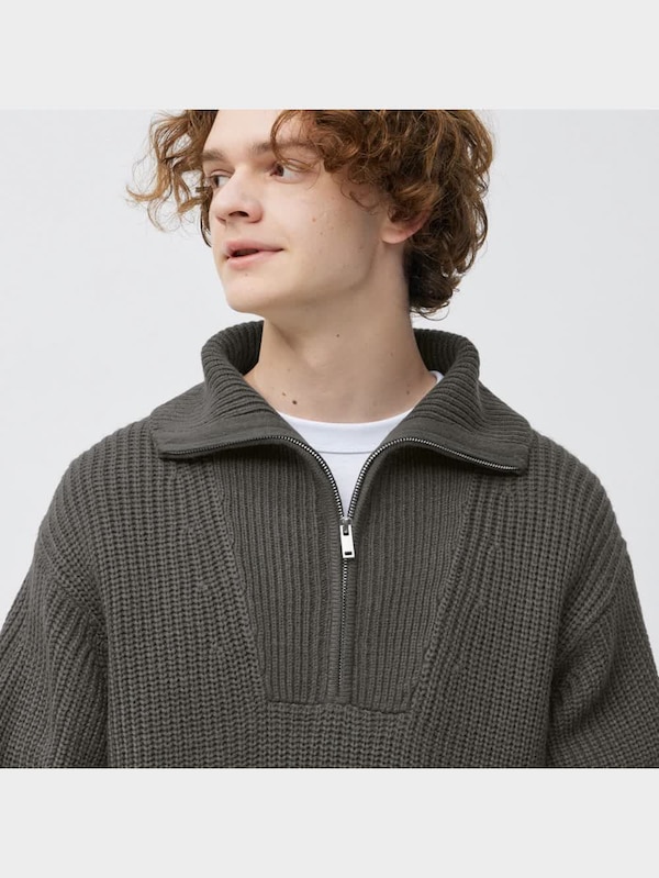 ローゲージハーフジップセーター(長袖)