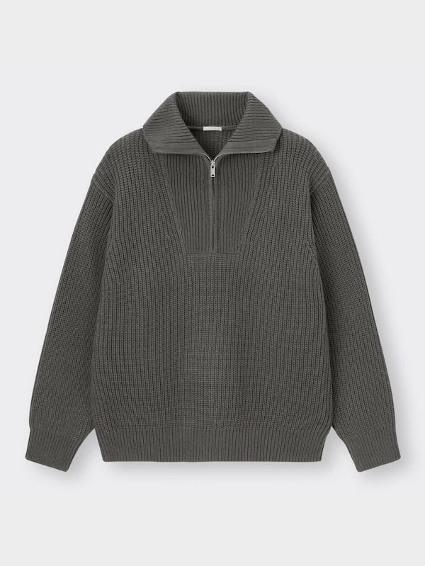ローゲージハーフジップセーター(長袖)